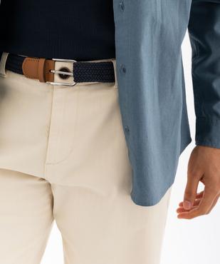 Bermuda chino droit avec ceinture tressée homme vue2 - GEMO (HOMME) - GEMO