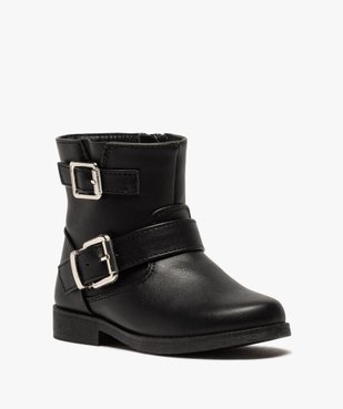 Boots fille unis avec boucles décoratives fermeture zippée vue2 - GEMO (ENFANT) - GEMO