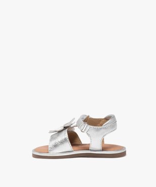 Sandales bébé fille en cuir métallisé avec fleur fantaisie - MOD8 vue3 - MOD8 - GEMO