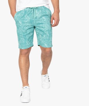 Bermuda homme motif feuillage tropical vue1 - GEMO (HOMME) - GEMO