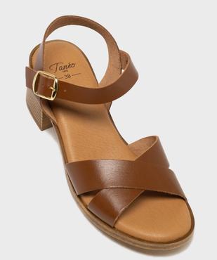 Sandales à talon en cuir femme - Tanéo vue5 - TANEO - GEMO