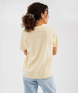 Tee-shirt manches courtes col rond uni en coton femme vue4 - GEMO 4G FEMME - GEMO