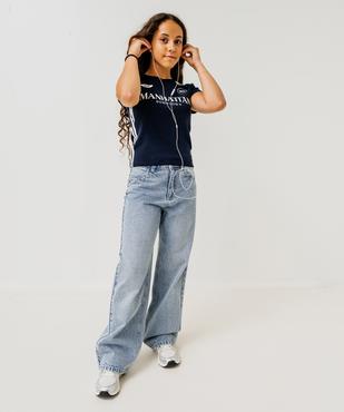Jean Straight avec taille ajustable fille vue6 - GEMO (JUNIOR) - GEMO