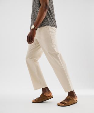 Pantalon à pinces en coton et lin homme vue1 - GEMO (HOMME) - GEMO