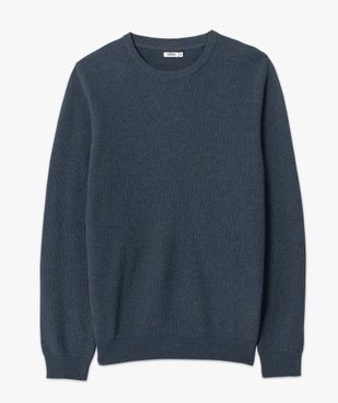 Pull homme uni en maille fantaisie vue4 - GEMO (HOMME) - GEMO