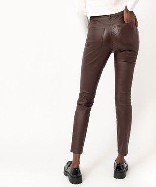 Pantalon enduit taille haute coupe skinny push-up femme vue3 - GEMO 4G FEMME - GEMO