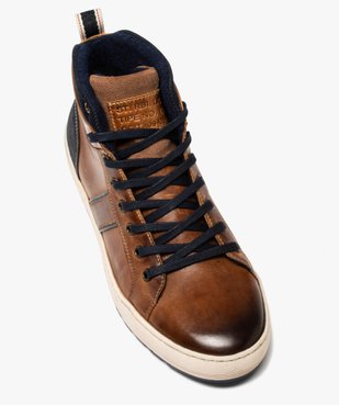 Baskets homme semi-montantes dessus cuir vue5 - GEMO (CASUAL) - GEMO