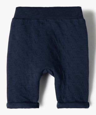 Pantalon bébé garçon en maille effet matelassé vue3 - GEMO(BB COUCHE) - GEMO