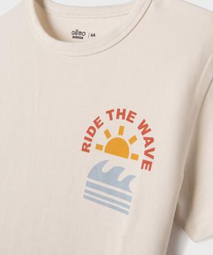 Tee-shirt manches courtes avec motif poitrine garçon vue2 - GEMO (ENFANT) - GEMO