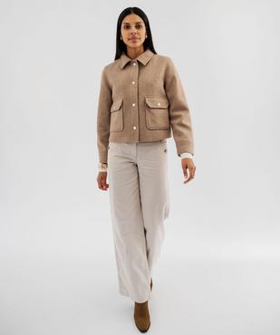 Veste courte aspect drap de laine femme vue4 - GEMO(FEMME PAP) - GEMO