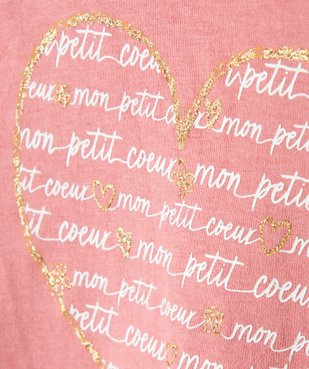 Tee-shirt bébé fille manches longues avec motifs et inscriptions vue3 - GEMO C4G BEBE - GEMO