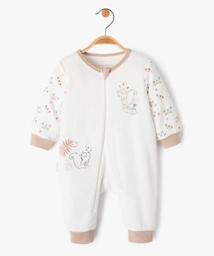 Pyjama en velours avec ouverture zippée devant bébé - Petit Béguin  vue1 - PETIT BEGUIN - GEMO