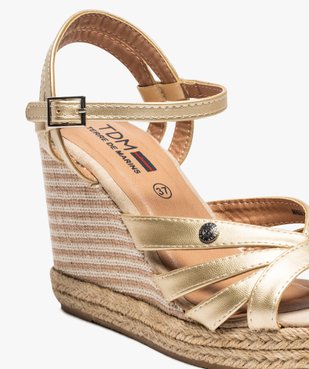 Sandales femme à talon compensé et fines brides – Terre de Marins vue6 - TERRE DE MARINS - GEMO