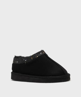 Chaussons en suédine avec doublure fourrure imitation fille vue2 - GEMO (ENFANT) - GEMO