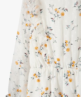 Robe fille en voile avec motifs fleuris et petits volants vue2 - GEMO (ENFANT) - GEMO