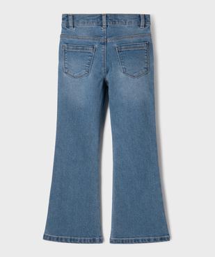 Jean flare à taille réglable en denim extensible fille vue3 - GEMO (ENFANT) - GEMO