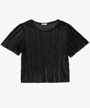 Blouse à manches courtes en maille gaufrée scintillante femme vue4 - GEMO(FEMME PAP) - GEMO