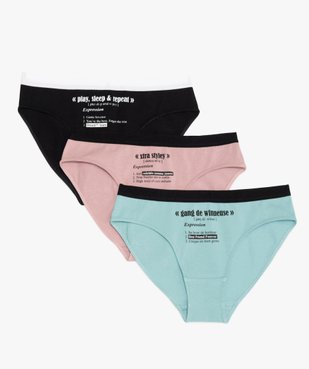Culotte fille avec coton bio imprimé (lot de 3) vue1 - GEMO C4G FILLE - GEMO