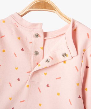 Pyjama 2 pièces en molleton doux et imprimé bébé fille vue3 - GEMO(BB COUCHE) - GEMO
