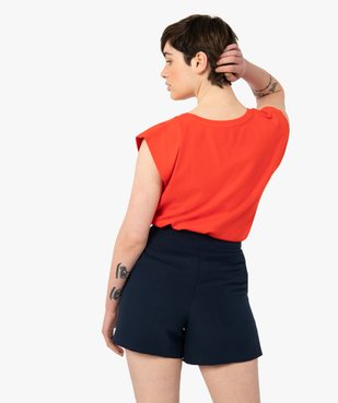 Tee-shirt femme sans manches à épaulettes vue3 - GEMO(FEMME PAP) - GEMO