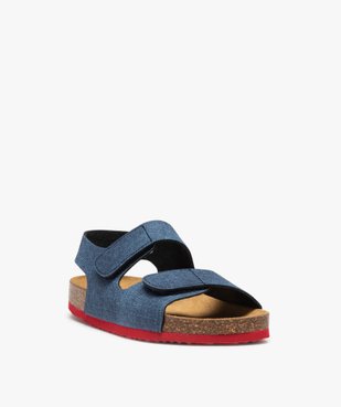 Sandales garçon en toile denim avec brides à scratch vue2 - GEMO (ENFANT) - GEMO