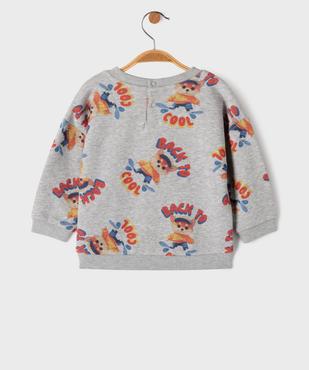 Sweat en molleton chiné imprimé all over bébé garçon vue3 - GEMO 4G BEBE - GEMO