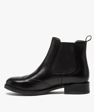 Boots femme style chelsea unis à bout fleuri vue3 - GEMO (CASUAL) - GEMO