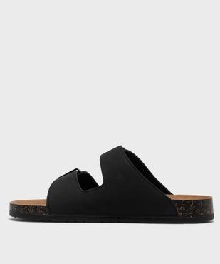 Sandales mules en suédine à larges brides homme - Isotoner vue3 - ISOTONER - GEMO