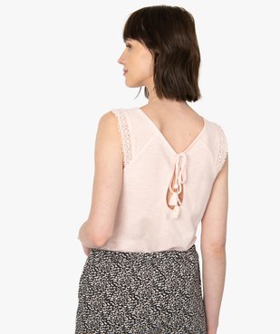Haut de pyjama femme avec broderie et dos fantaisie vue3 - GEMO(HOMWR FEM) - GEMO