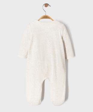 Pyjama en velours ouverture devant avec motif bébé vue4 - GEMO 4G BEBE - GEMO