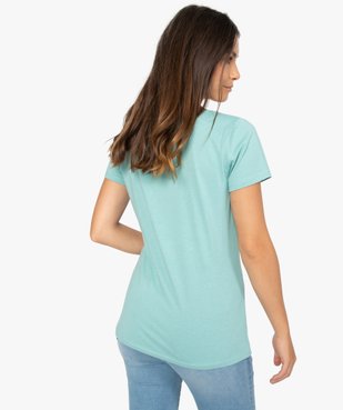 Tee-shirt femme uni à col rond 100% coton biologique vue3 - GEMO(FEMME PAP) - GEMO