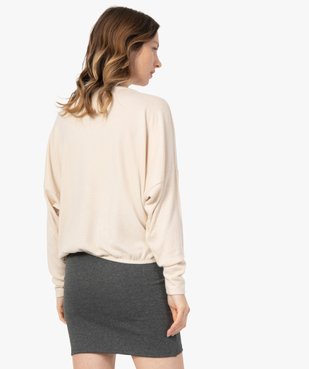 Tee-shirt femme à manches longues en maille vue3 - GEMO(FEMME PAP) - GEMO