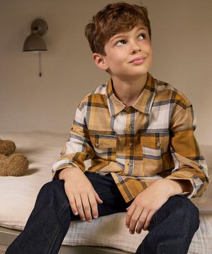 Chemise à manches longues en flanelle de coton à carreaux garçon - LuluCastagnette vue1 - LULUCASTAGNETTE - GEMO