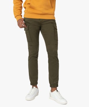 Pantalon homme cargo multipoche au coloris unique vue1 - GEMO (HOMME) - GEMO