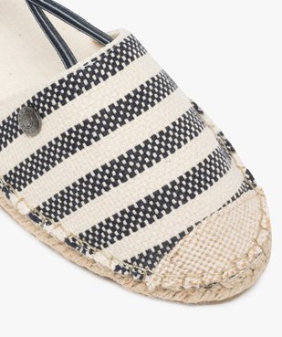 Sandales femme en toile à talon compensé – Terre de Marins Dessus rayé marin vue6 - TERRE DE MARINS - GEMO