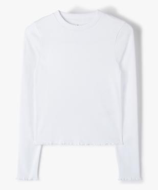 Tee-shirt fille à manches longues en maille côtelée vue1 - GEMO (JUNIOR) - GEMO
