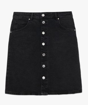 Jupe femme en jean mi-longue boutonnée sur l’avant vue4 - GEMO(FEMME PAP) - GEMO