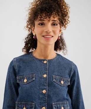Veste en jean femme  vue2 - GEMO 4G FEMME - GEMO