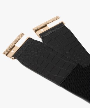 Ceinture femme large élastiquée à boucle dorée vue2 - GEMO (ACCESS) - GEMO