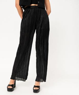 Pantalon large en maille gaufrée scintillante femme vue1 - GEMO(FEMME PAP) - GEMO