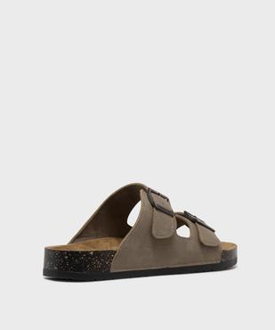 Sandales mules en suédine à larges brides homme - Isotoner vue4 - ISOTONER - GEMO