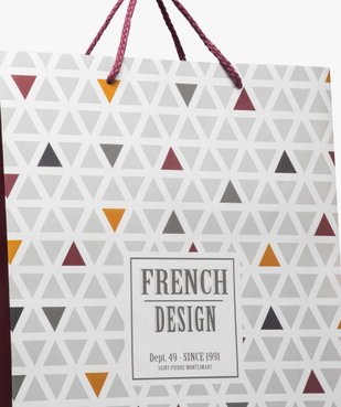 Sac cadeau en papier mat imprimé géométrique vue2 - GEMO (ACCESS) - GEMO