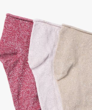 Chaussettes femme à paillettes tige courte (lot de 3 paires) vue2 - GEMO(HOMWR FEM) - GEMO