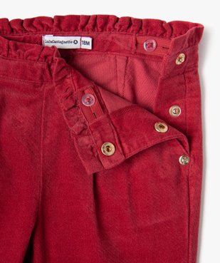 Pantalon en velours avec ceinture froncée bébé fille - LuluCastagnette vue2 - LULUCASTAGNETTE - GEMO