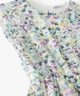 Robe fille à motifs fleuris et rayures pailletées vue2 - GEMO (ENFANT) - GEMO