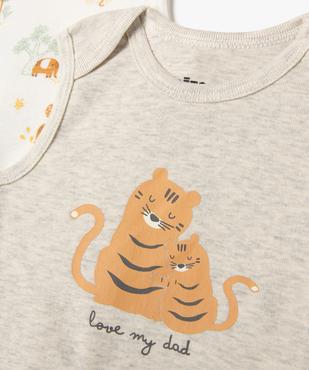 Bodies sans manches à motifs savane bébé garçon (lot de 3) vue3 - GEMO 4G BEBE - GEMO