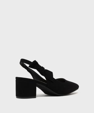 Escarpins slingbacks en suédine à talon large et bout pointu femme - Valentina Baldano vue4 - VALENTINA BALDA - GEMO