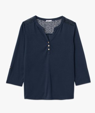 Tee-shirt femme à manches longues et dos dentelle vue4 - GEMO 4G FEMME - GEMO