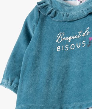 Pyjama bébé fille en velours effet 2 en 1 vue2 - GEMO(BB COUCHE) - GEMO
