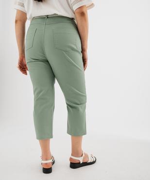 Pantacourt slim taille haute en coton stretch avec ceinture à nouer femme grande taille vue3 - GEMO 4G GT - GEMO